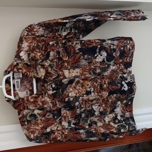 Vintage Chico's denim jacket embroidery metallic size 3 12 14